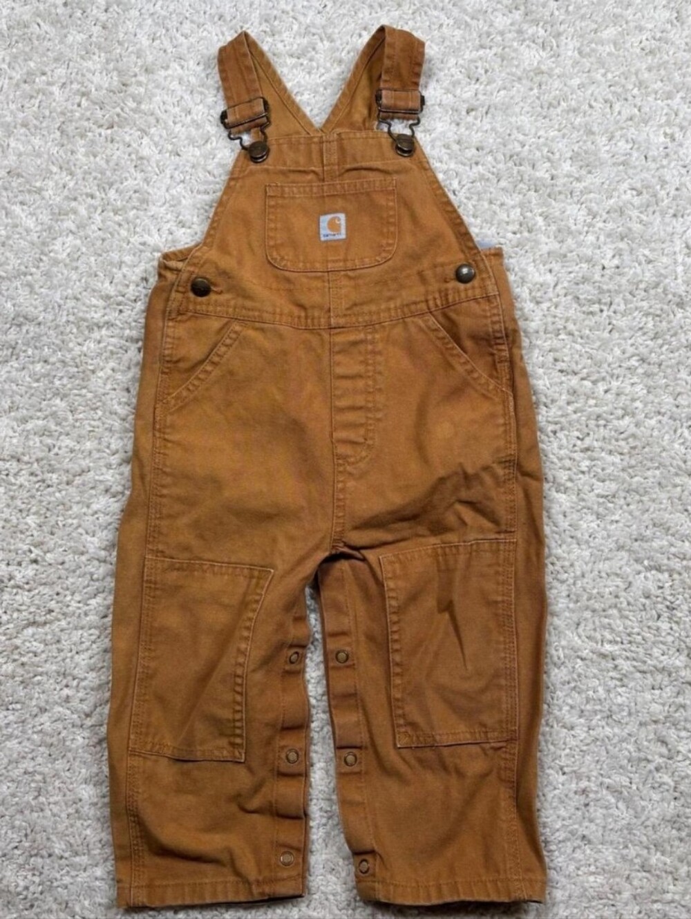 Carhartt Kids' Tan/Brown Duck Canvas Overalls Size 24M